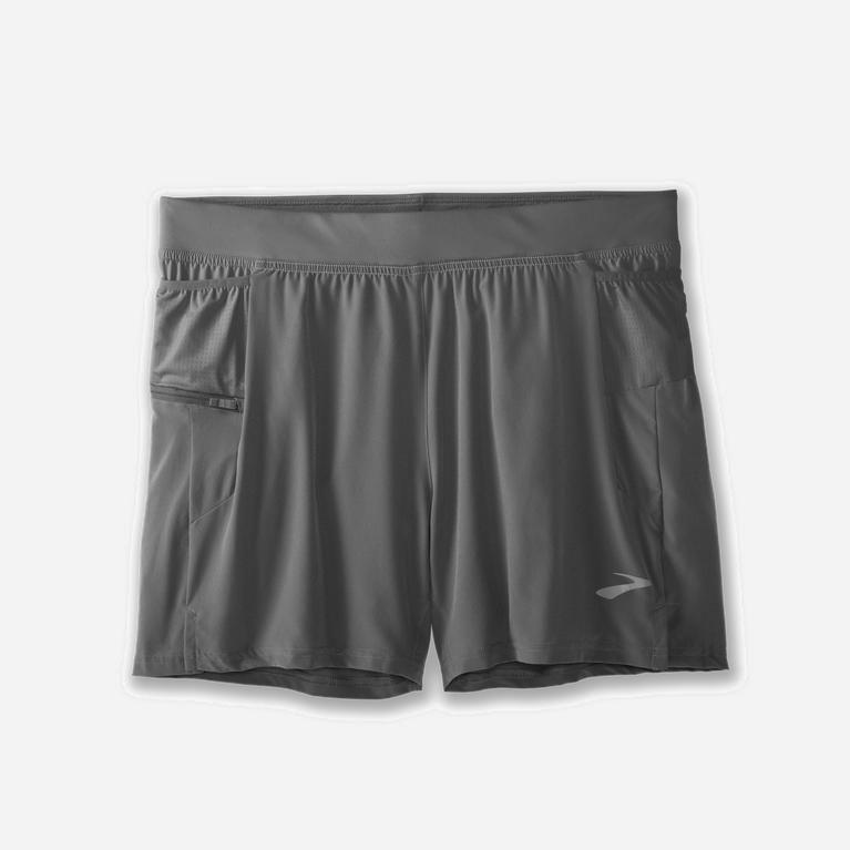 Brooks Sherpa 5 2-In-1 Hardloopshorts voor Heren Grijs (AHTGS-1729)